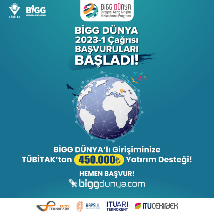 TÜBİTAK 1512 BİGG DÜNYA 2023/1.DÖNEM TANITIMI HK.