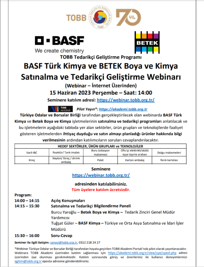 Satınalma ve Tedarikçi Geliştirme Webinarı hakkında