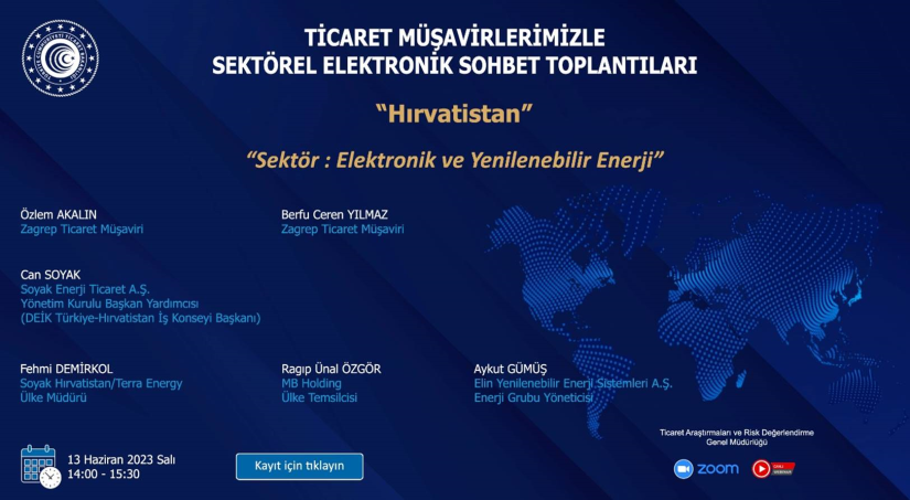 Ticaret Müşavirlerimizle Sektörel Elektronik Sohbetler-Hırvatistan: Elektronik ve Yenilenebilir Enerji hk.
