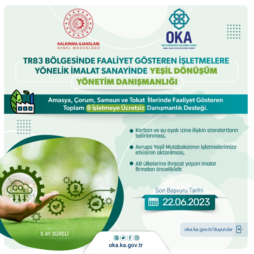 OKA İmalat Sanayiinde Yeşil Dönüşüm Yönetim Danışmanlığı hk.