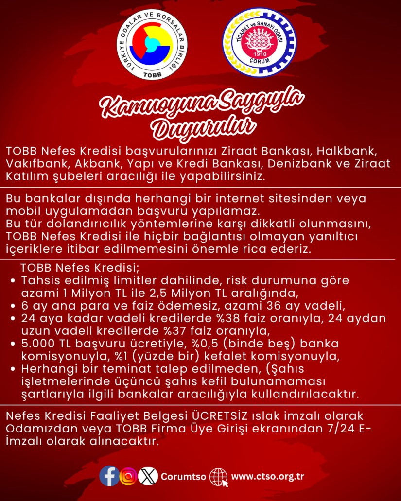 TOBB NEFES KREDİSİ